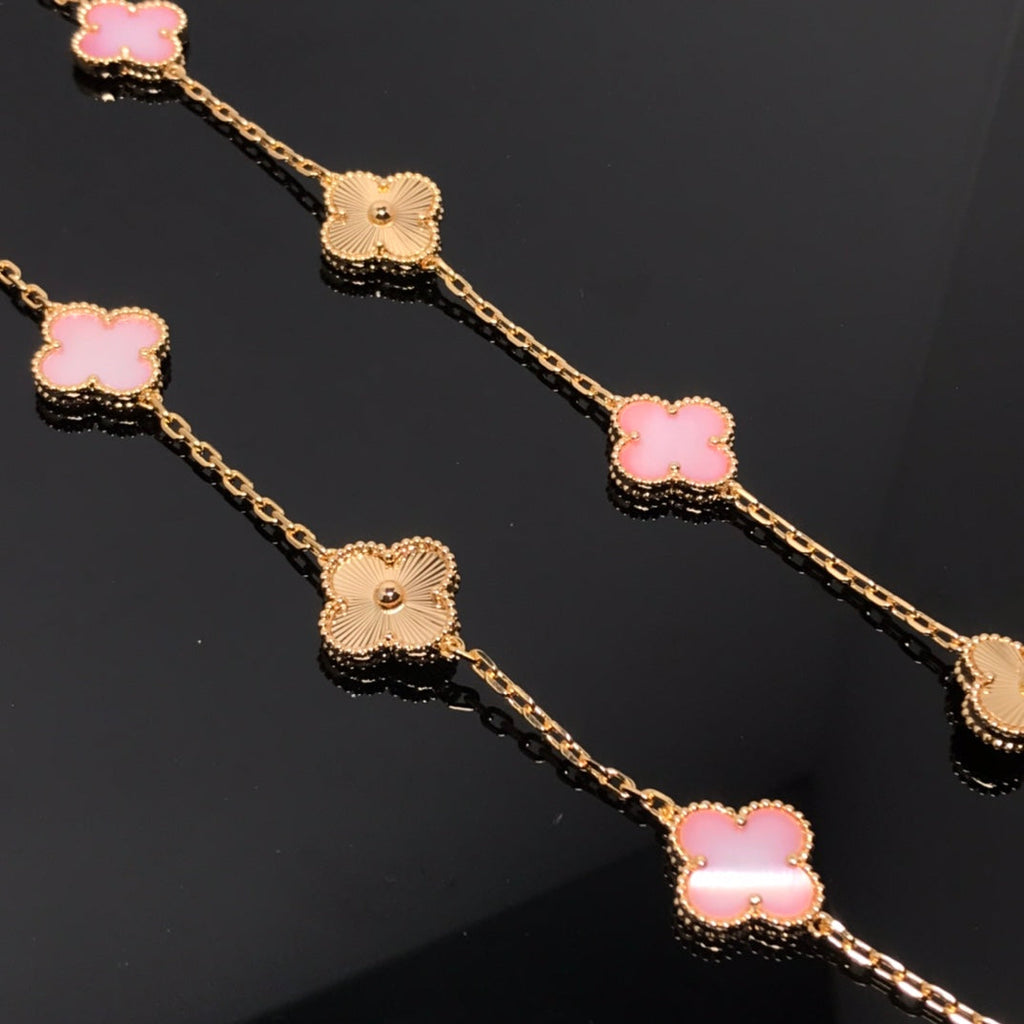 Van Cleef & Arpels VINTAGE PINK AND PINK GOLD NECKLACE 10 MOTIFS
