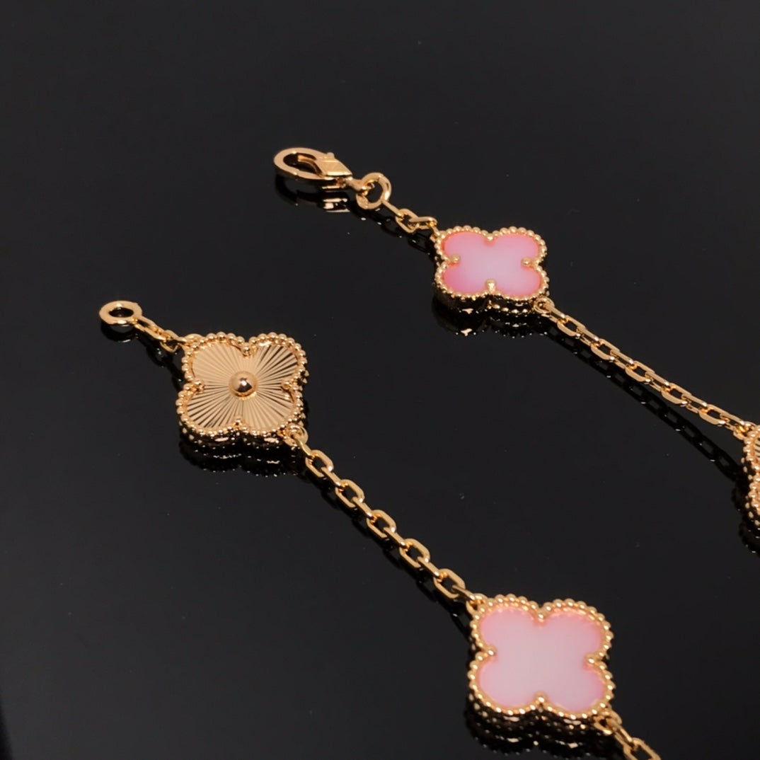 Van Cleef & Arpels VINTAGE PINK AND PINK GOLD NECKLACE 10 MOTIFS
