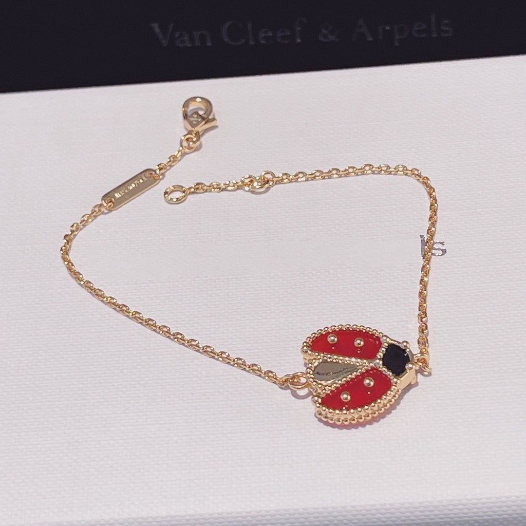 Van Cleef & Arpels LUCKY SPRING 1 MOTIF PINK GOLD BRACELET