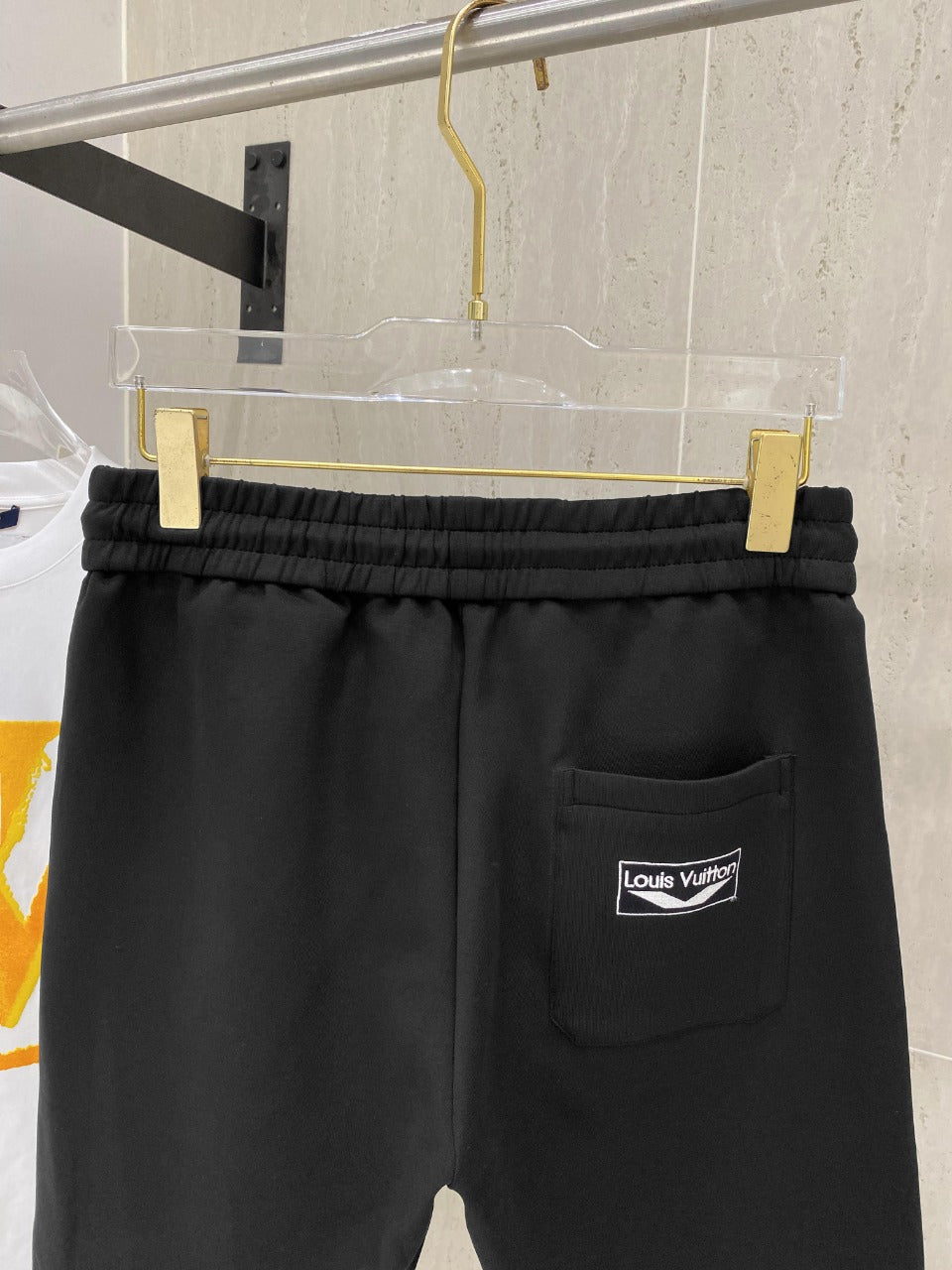 LOUIS VUITTON LV CASUAL SHORTS BLACK COTTON STRETCH FABRIC 239613