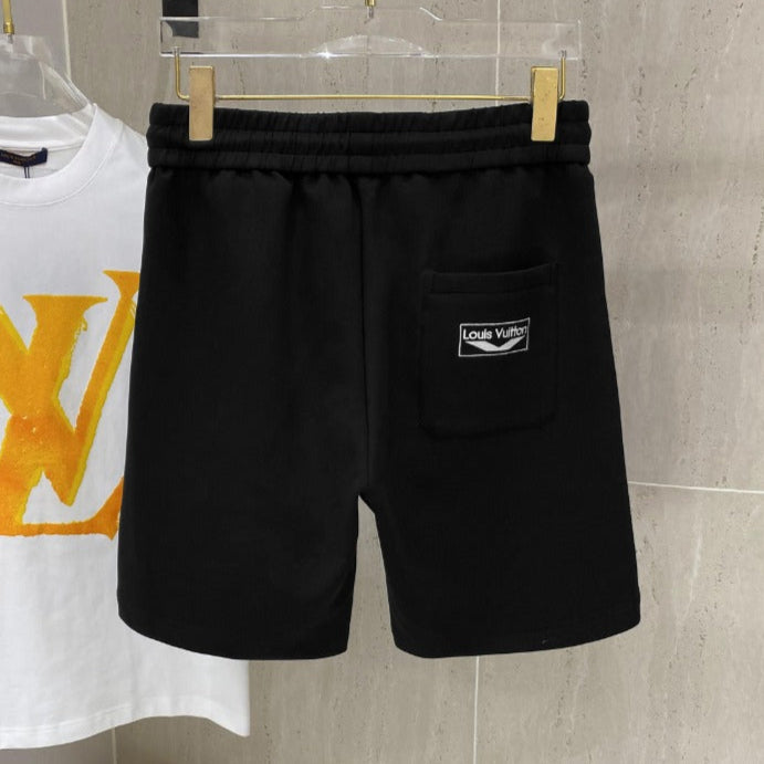 LOUIS VUITTON LV CASUAL SHORTS BLACK COTTON STRETCH FABRIC 239613