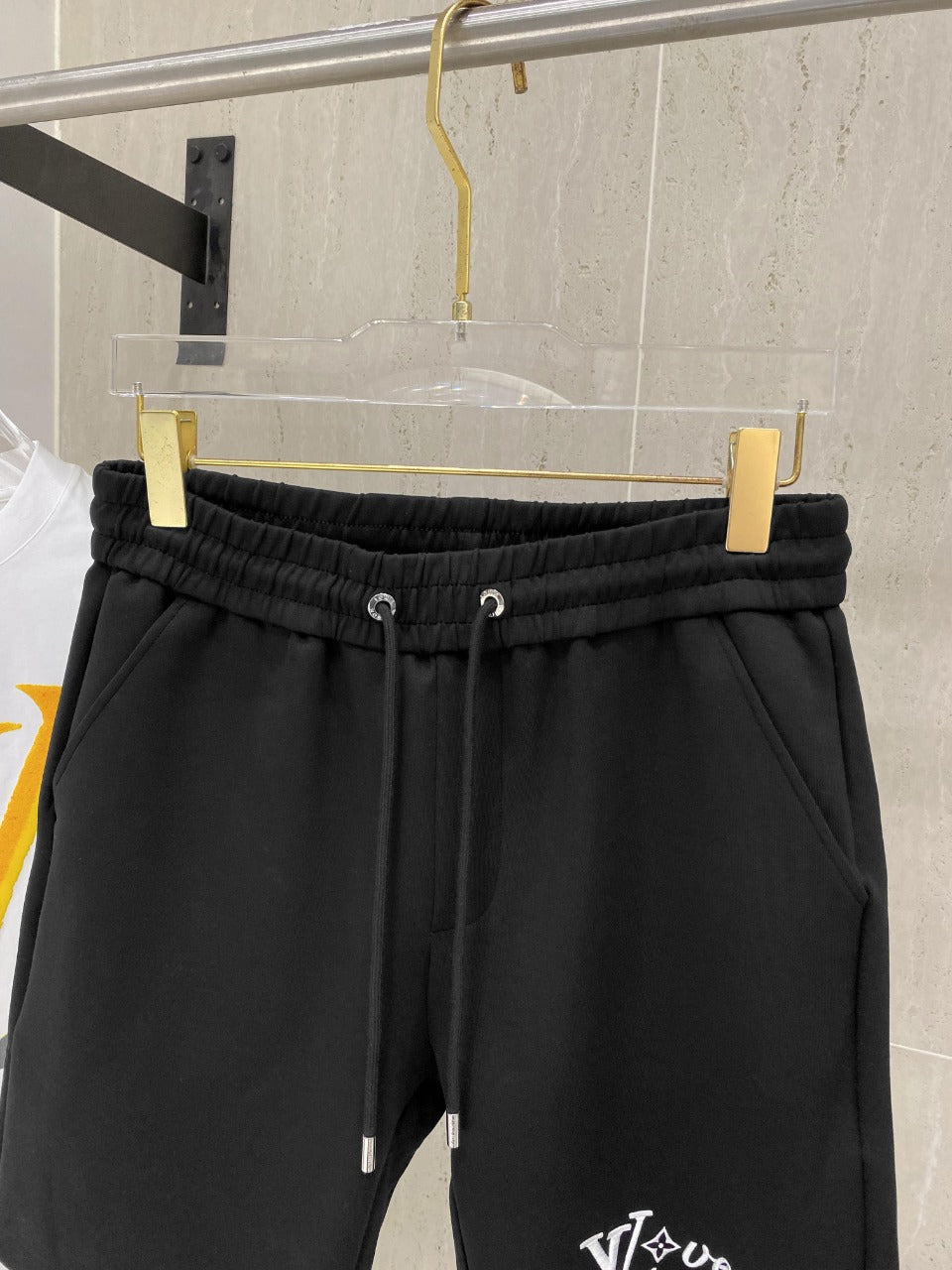 LOUIS VUITTON LV CASUAL SHORTS BLACK COTTON STRETCH FABRIC 239613