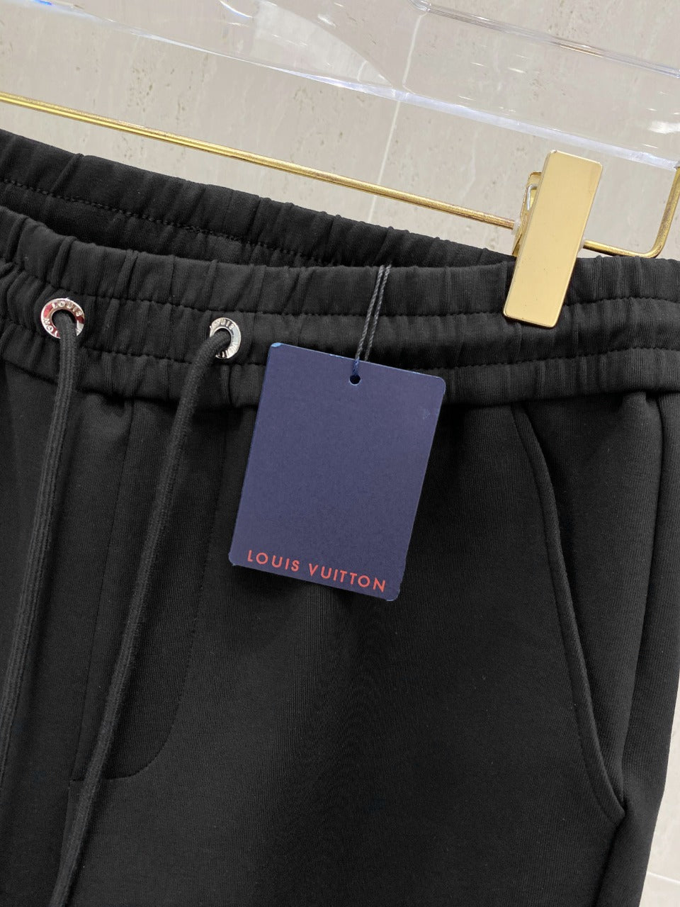 LOUIS VUITTON LV CASUAL SHORTS BLACK COTTON STRETCH FABRIC 239613